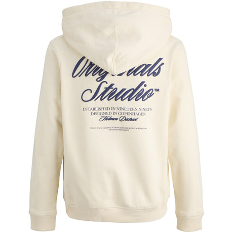Jack & Jones Junior Antique White Jornorrebro Typo Back Sweat Hood Sn Jnr