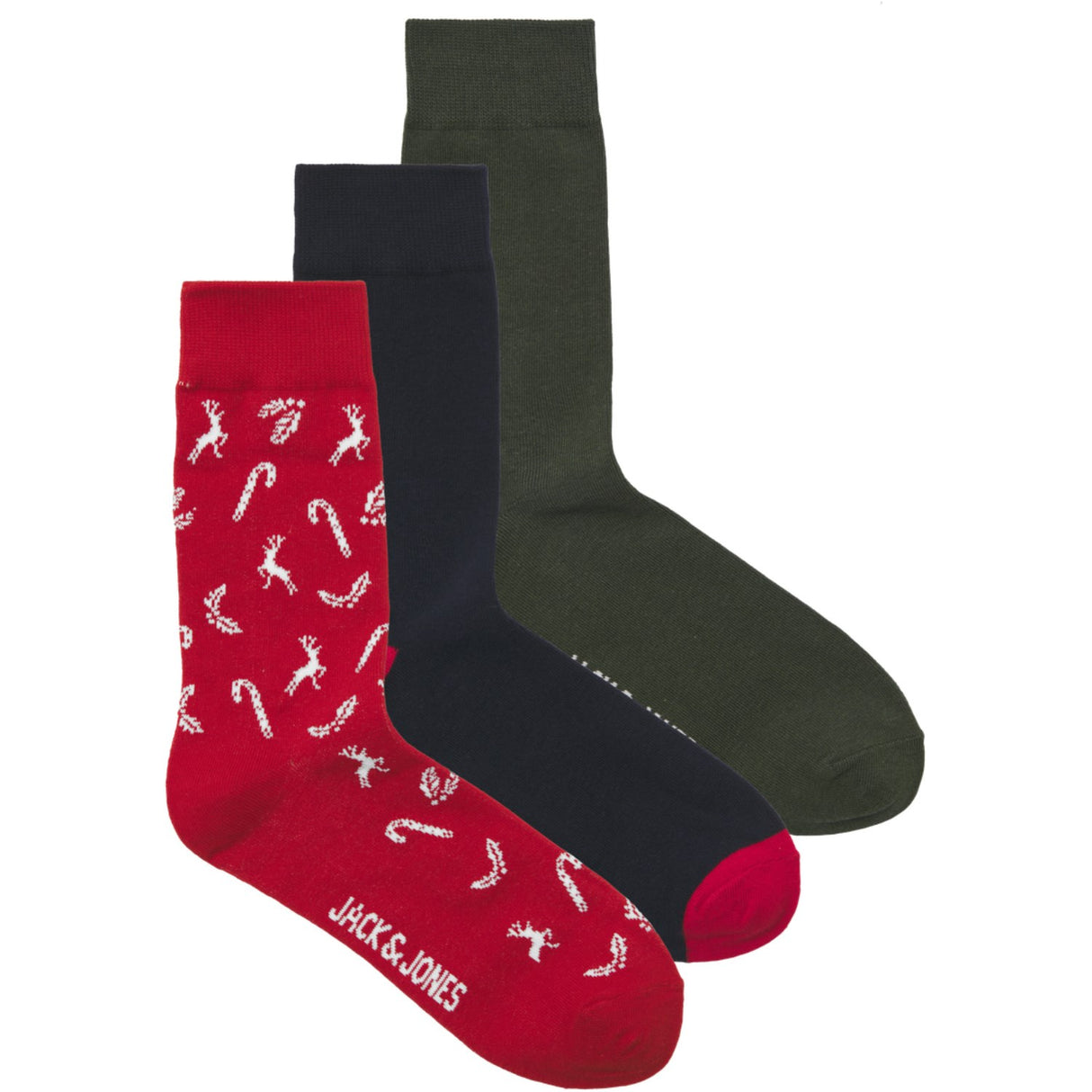 Jack & Jones Junior True Red Jaccane Socks 3 Pack Jnr