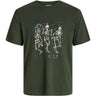 Jack & Jones Junior Kombu Green Jjnoel Xmas Tee Ss Crew Neck Jnr
