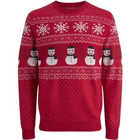 Jack & Jones Junior True Red Jjxmas Andrew Knit Crew Neck Jnr