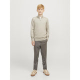 Jack & Jones Junior Oatmeal Melange Jjeemil Knit Half Zip Noos Jnr