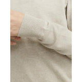 Jack & Jones Junior Oatmeal Melange Jjeemil Knit Half Zip Noos Jnr
