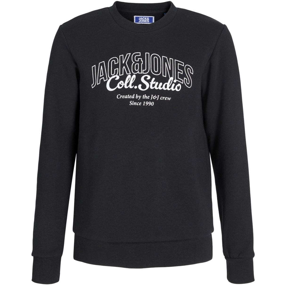 Jack & Jones Junior Black Big Print Jjmakoto Sweat Crew Neck Jnr