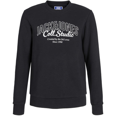 Jack & Jones Junior Black Big Print Jjmakoto Sweat Crew Neck Jnr