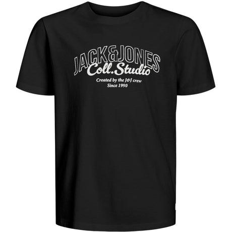 Jack & Jones Junior Black Big Print Jjmakoto Tee Ss Crew Neck Jnr
