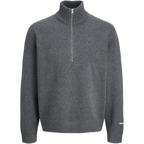 Jack & Jones Junior Dark Grey Melange Jornorrebro Knit Half Zip Jnr
