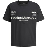 Jack & Jones Junior Black Jcosignal Graphic Tee Ss Crew Neck Jnr