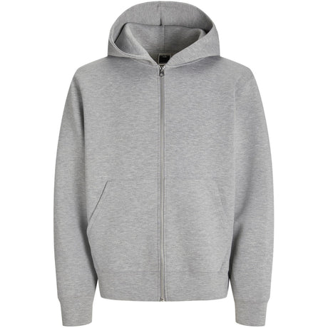 Jack & Jones Junior White Melange Jcocover Scuba Sweat Zip Hood Jnr