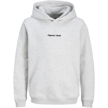 Jack & Jones Junior White Melange Jornorrebro Emb Sweat Hood Noos Jnr