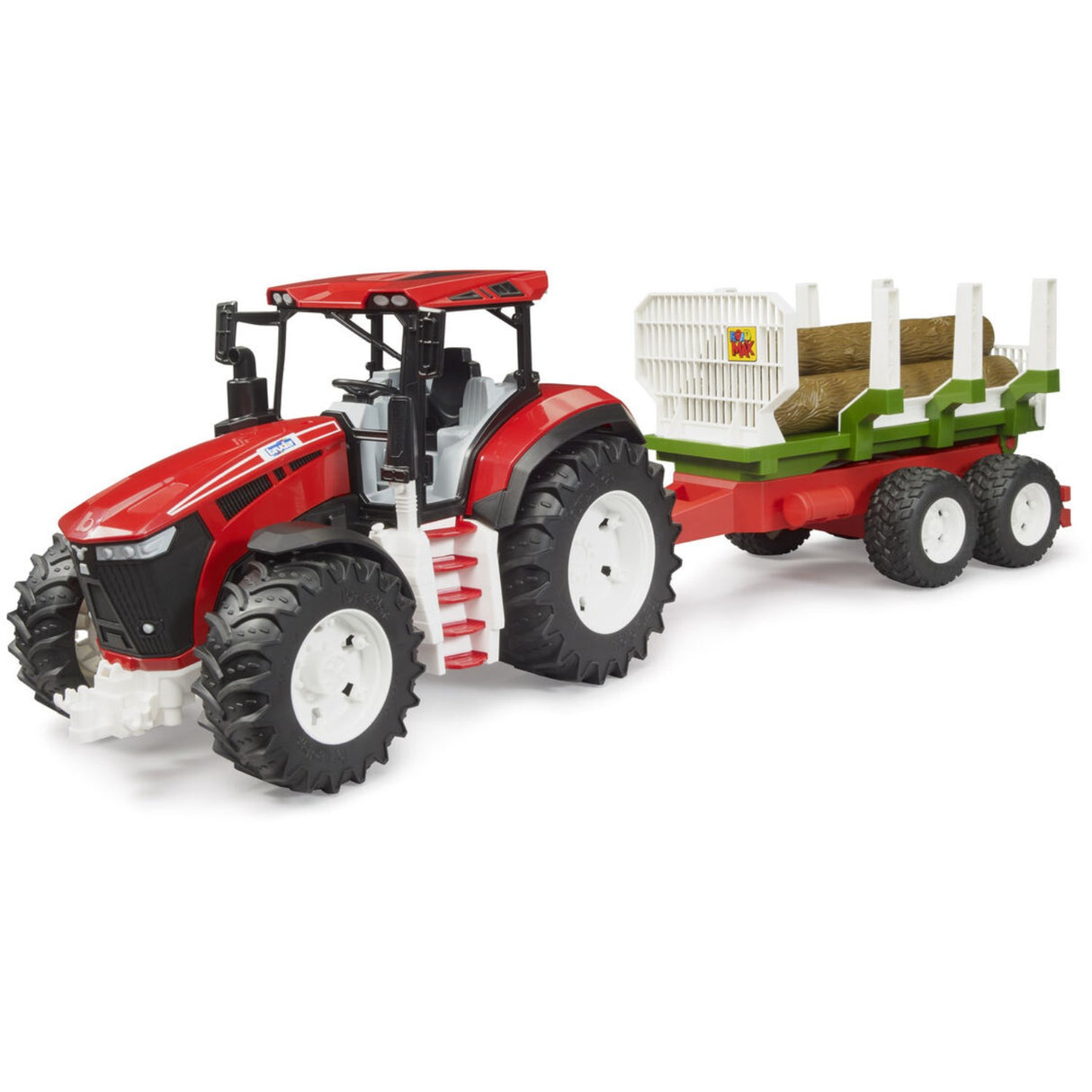 Bruder Roadmax Traktor With Skovvogn Og 3 Stammer