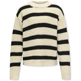 kids ONLY Eggnog Black Kogjusty L/S Stripe Pullover Knt Noos