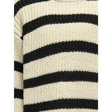 kids ONLY Eggnog Black Kogjusty L/S Stripe Pullover Knt Noos