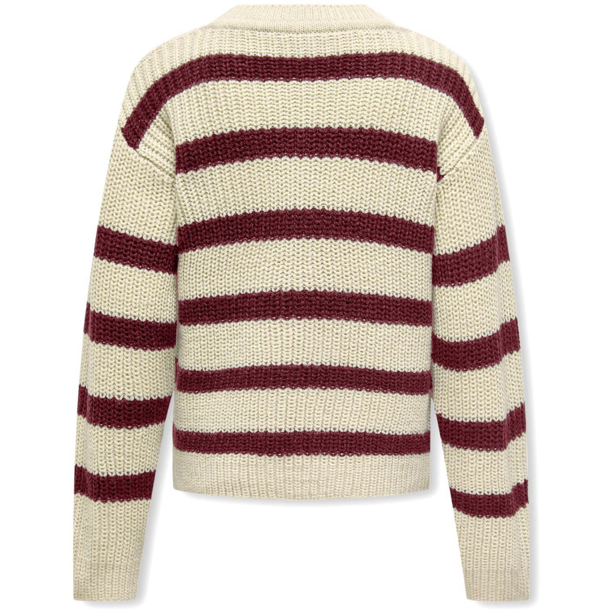 kids ONLY Eggnog Cabernet Kogjusty L/S Stripe Pullover Knt Noos