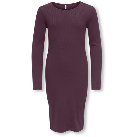 kids ONLY Mauve Wine Kogbelfast Life L/S Midi Dress Jrs Noos