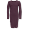 kids ONLY Mauve Wine Kogbelfast Life L/S Midi Dress Jrs Noos