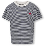 kids ONLY Cloud Dancer Sky Captain Y/D Stripes/ Red Heart Kogpisa Maiken Life Crop Ss Onl Jrs Noos