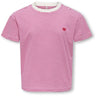 kids ONLY Cloud Dancer Magenta Y/D Stripes / Red Heart Kogpisa Maiken Life Crop Ss Onl Jrs Noos