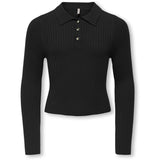 kids ONLY Black Gold Button Kogmila Ls Rib Button Polo Neck Cp Knt