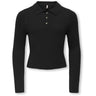 kids ONLY Black Gold Button Kogmila Ls Rib Button Polo Neck Cp Knt