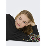 kids ONLY Black Sleeve Flower Kogbrooke L/S O-Neck Flower Swt Noos