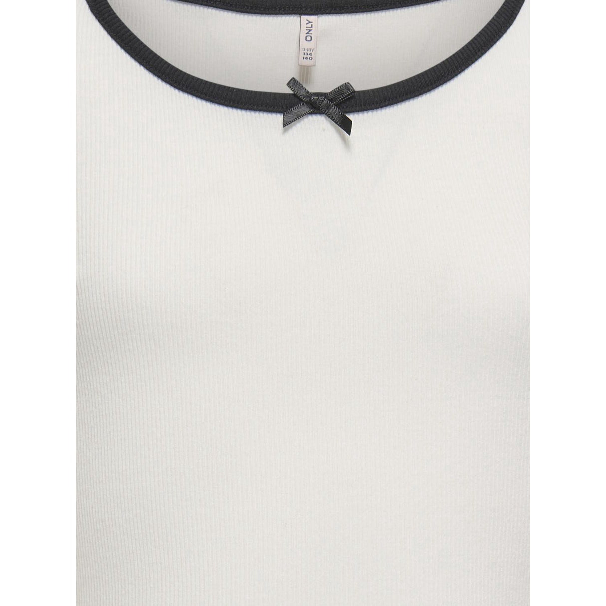 kids ONLY Cloud Dancer Black Bow Kogsofia L/S Bow Top Jrs