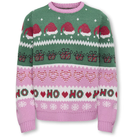kids ONLY Fuchsia Pink W. Green Jacket/Cd/Salsa/Black Koghoho Xmas Ls Pullover Knt