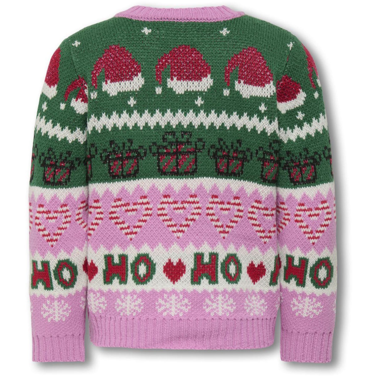 kids ONLY Fuchsia Pink W. Green Jacket/Cd/Salsa/Black Kmghoho X-Mas Ls Pullover Knt