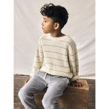 Lil'Atelier Turtledove Nmmemlen Ls Knit Stripes Lil