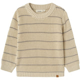 Lil'Atelier Turtledove Nmmemlen Ls Knit Stripes Lil