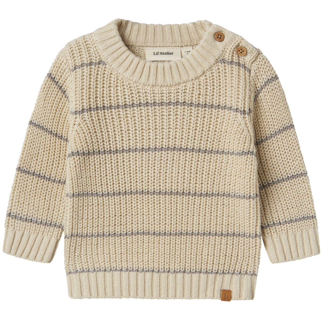 Lil'Atelier Turtledove Nbmemlen Ls Knit Stripe Lil