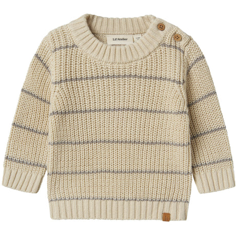 Lil'Atelier Turtledove Nbmemlen Ls Knit Stripe Lil