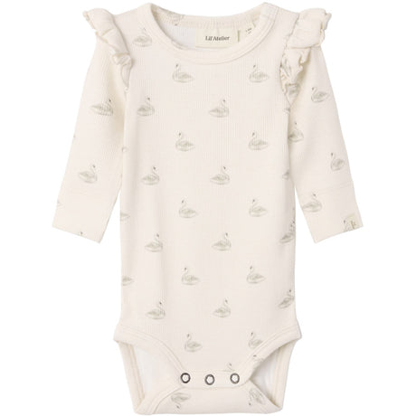 Lil'Atelier Pastel Parchment Swan Nbfgavo Eko Ls Slim Body Lil Noos