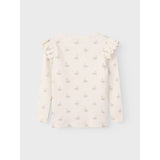 Lil'Atelier Pastel Parchment Swan Nmfgavo Eko Ls Slim Top Lil Noos