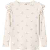 Lil'Atelier Pastel Parchment Swan Nmfgavo Eko Ls Slim Top Lil Noos
