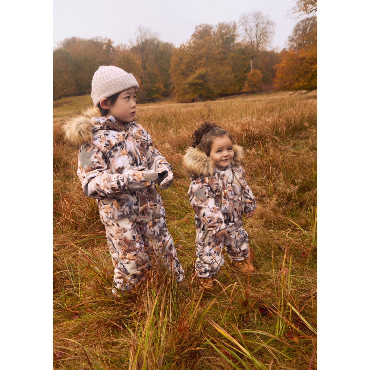 Buy Molo Playing Foxes Pyxis Fur Baby Snowsuit | Luksusbaby