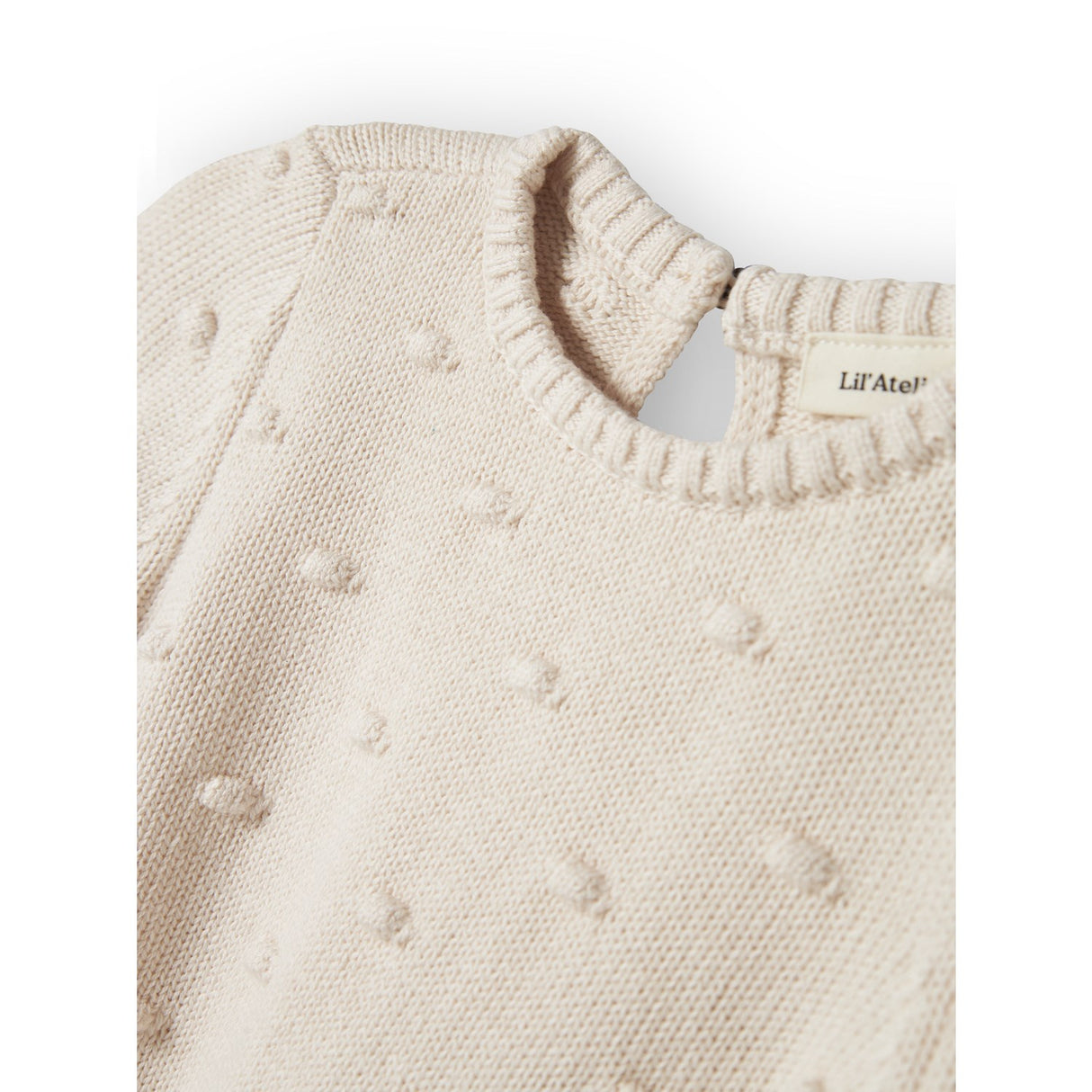 Lil'Atelier Pastel Parchment Nmngable Ls Loose Knit Lil