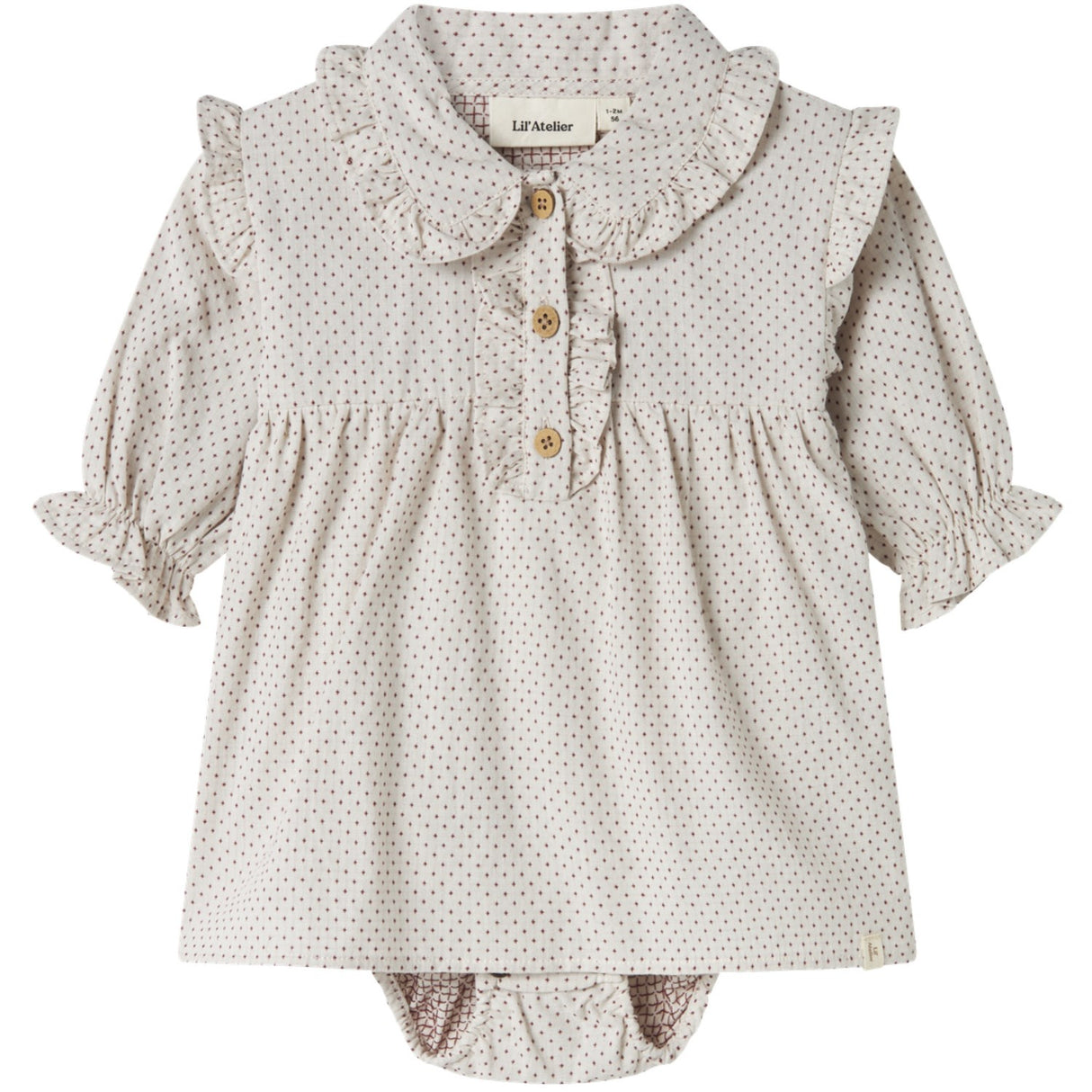 Lil'Atelier Pastel Parchment Nbfolena Ls Loose Body Dress Lil