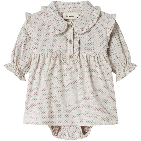 Lil'Atelier Pastel Parchment Nbfolena Ls Loose Body Dress Lil