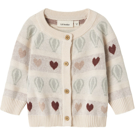 Lil'Atelier Pastel Parchment Nbflamai Kny Ls Knit Card Lil