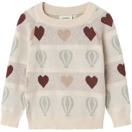 Lil'Atelier Pastel Parchment Nmflamai Kis Ls Knit Lil