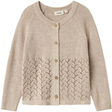 Lil'Atelier Pastel Parchment Melange Nmfolga Ls Knit Card Lil