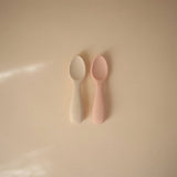 Mushie Blush/Shifting Sand Toddler Starter Spoons 2-Pack