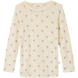 Lil'Atelier Turtledove Melange Nmfnalu Wo/Mo Ls Slim Top Lil