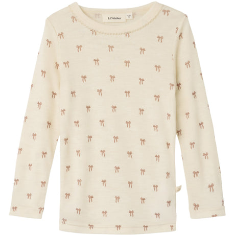 Lil'Atelier Turtledove Melange Nmfnalu Wo/Mo Ls Slim Top Lil