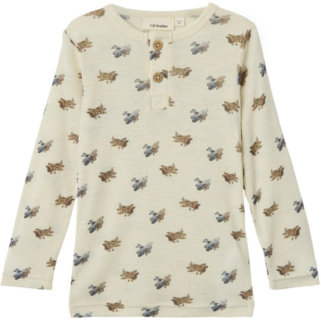 Lil'Atelier Turtledove Melange Nmmnalu Wo/Mo Ls Slim Top Lil