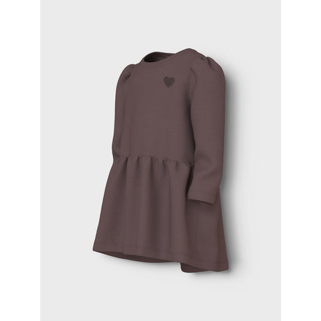 Name It Peppercorn Heart Embroidery Nmfvima Ls Swe Dress Bru