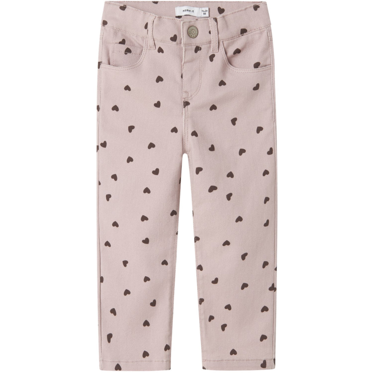 Name It Burnished Lilac Heart Nmfrose Straight Aop Twill Pants 7218-Yf