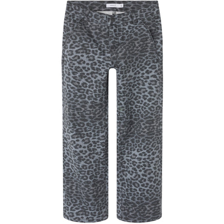 Name It Night Owl Grey Leopard Nkfrose Wide Twi Pants 4444-Td Noos