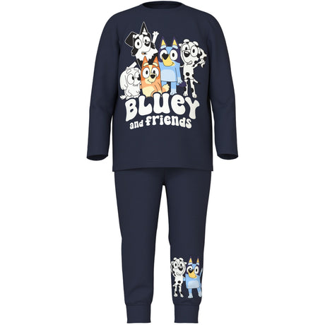 Name It Navy Blazer Nmnamu Bluey Ls Nightset Sky