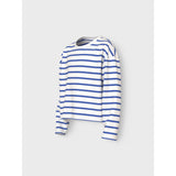 Name It Cloud Dancer Amparo Blue Stripe Nkfvita Ls Short Rlx Top
